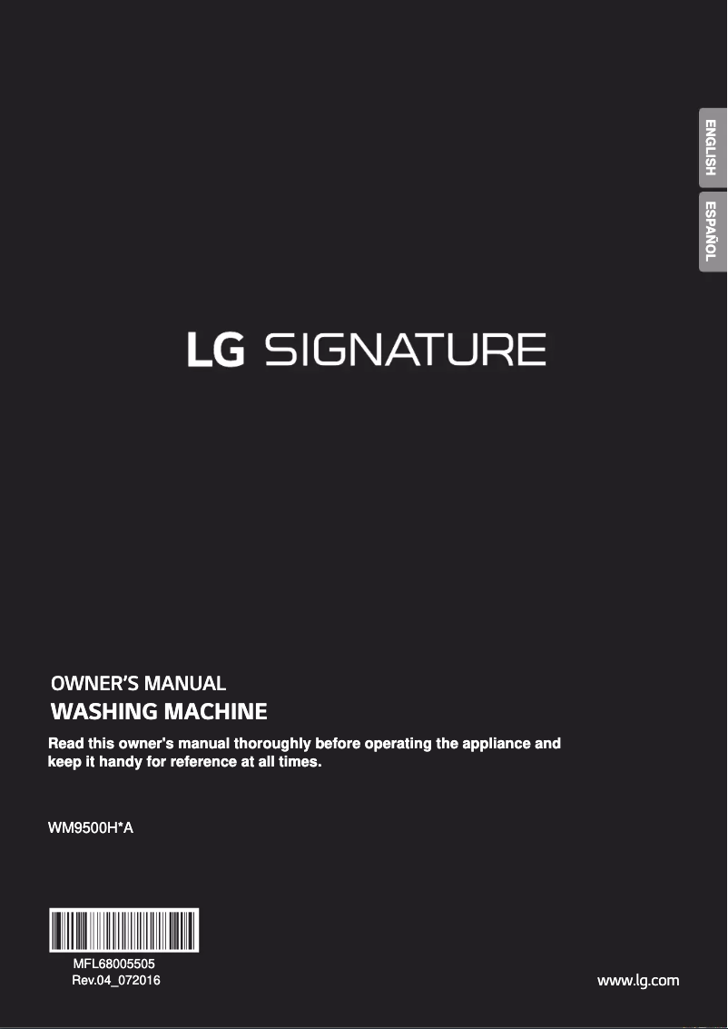 Page n°1 - Manuel utilisateur LG WM9500H