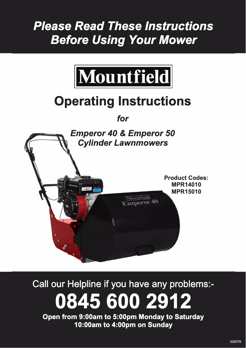 Page 1 de la notice Manuel utilisateur Mountfield Emperor 40