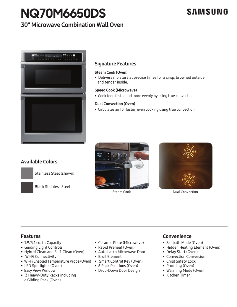 Page n°1 - Fiche technique Samsung NQ70M6650DS