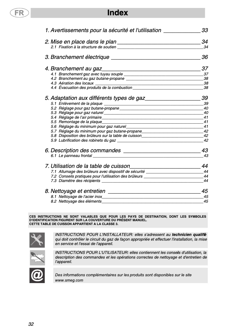 Page n°1 - Manuel utilisateur Smeg P106