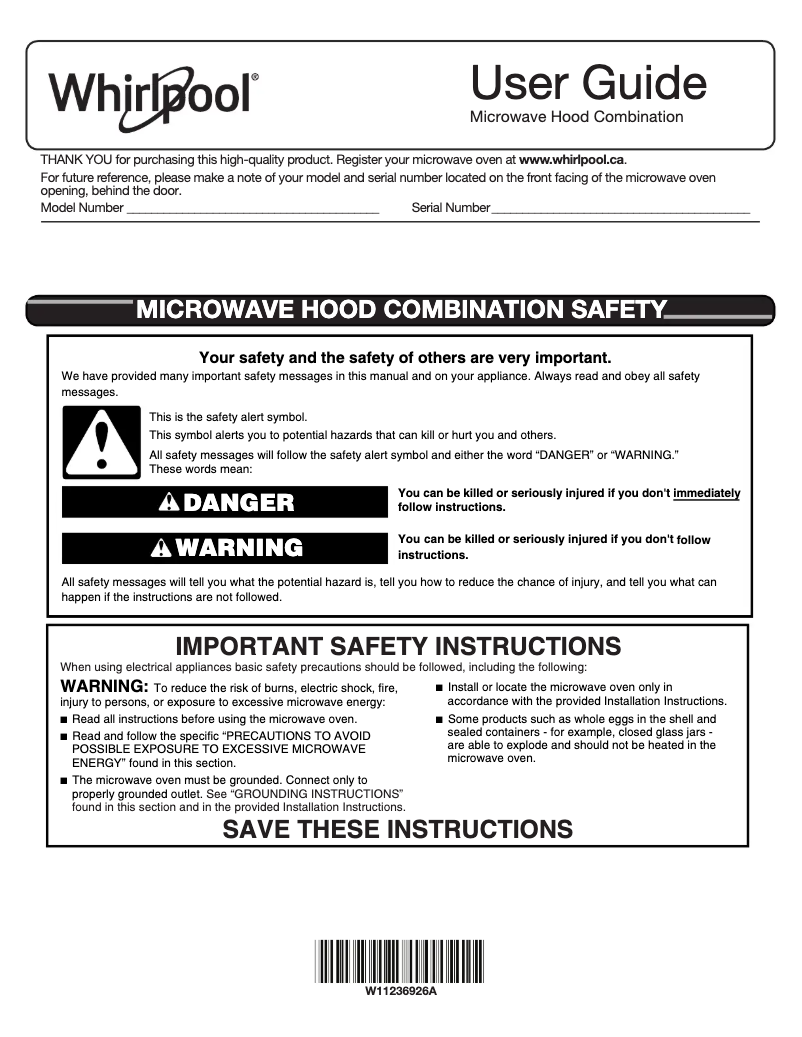 Page n°1 - Manuel utilisateur Whirlpool YWML75011HW