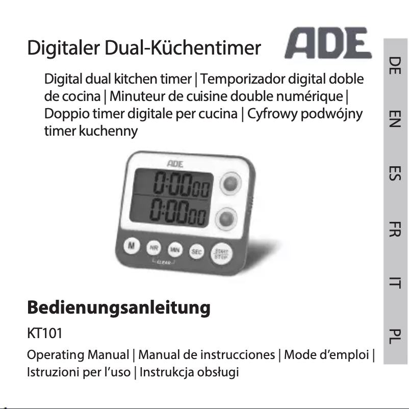 Page 1 de la notice Manuel utilisateur ADE KT101