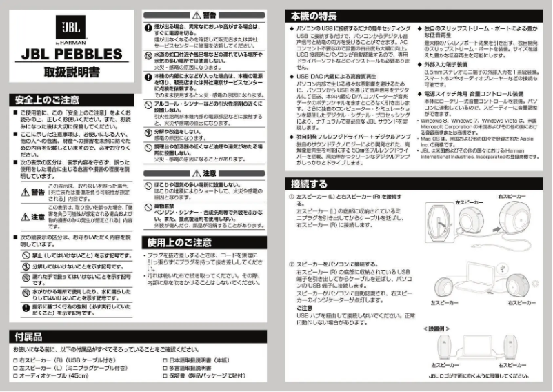 Image de la première page du manuel de l'appareil Pebbles