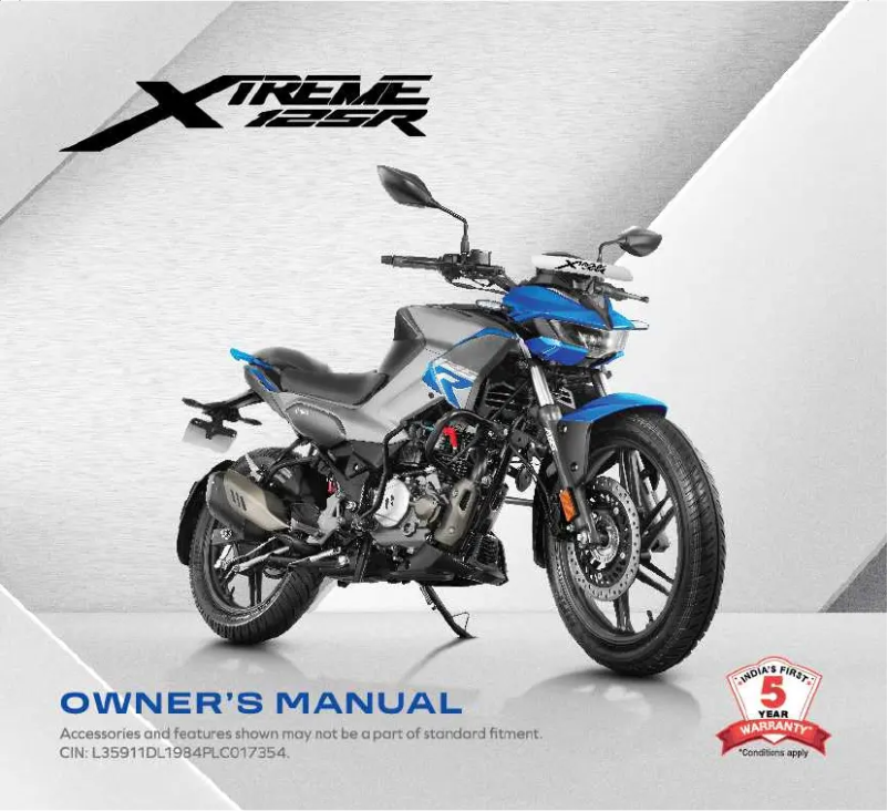 Image de la première page du manuel de l'appareil Xtreme 125R (2024)
