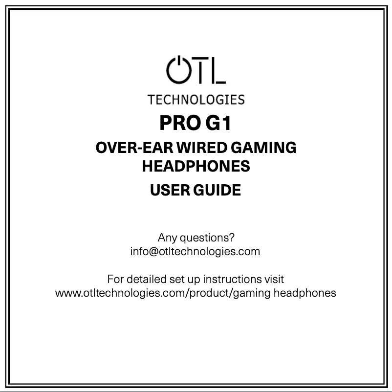 Page n°1 - Manuel utilisateur OTL Technologies Pokémon Pro G1