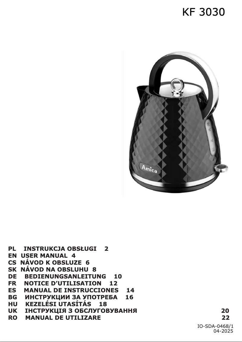 Image de la première page du manuel de l'appareil KF 3030