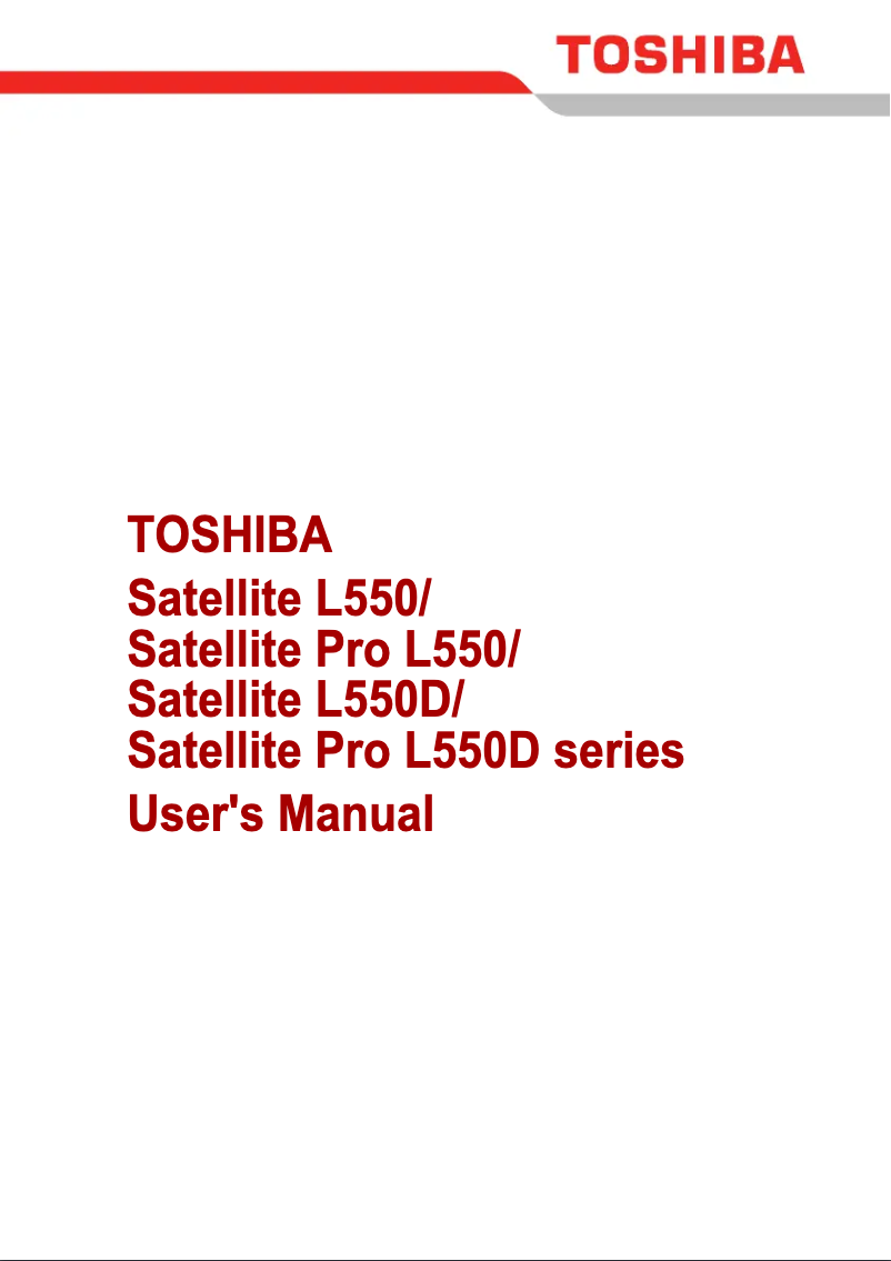 Page n°1 - Manuel utilisateur Toshiba Satellite Pro L550D