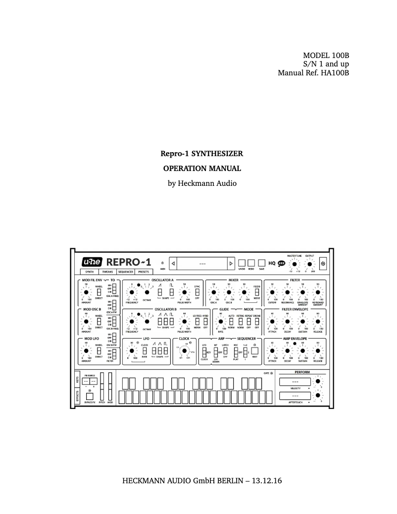 Image de la première page du manuel de l'appareil Repro-1