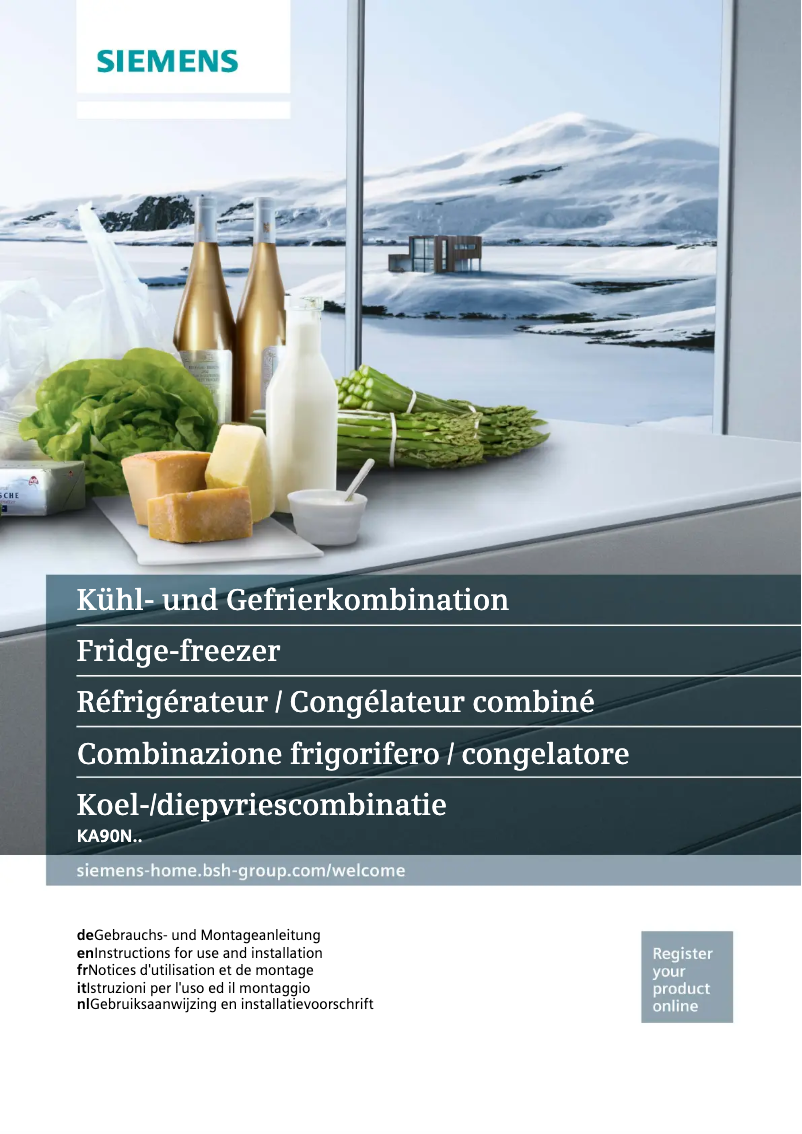 Page n°1 - Manuel utilisateur Siemens KA90NVI20G