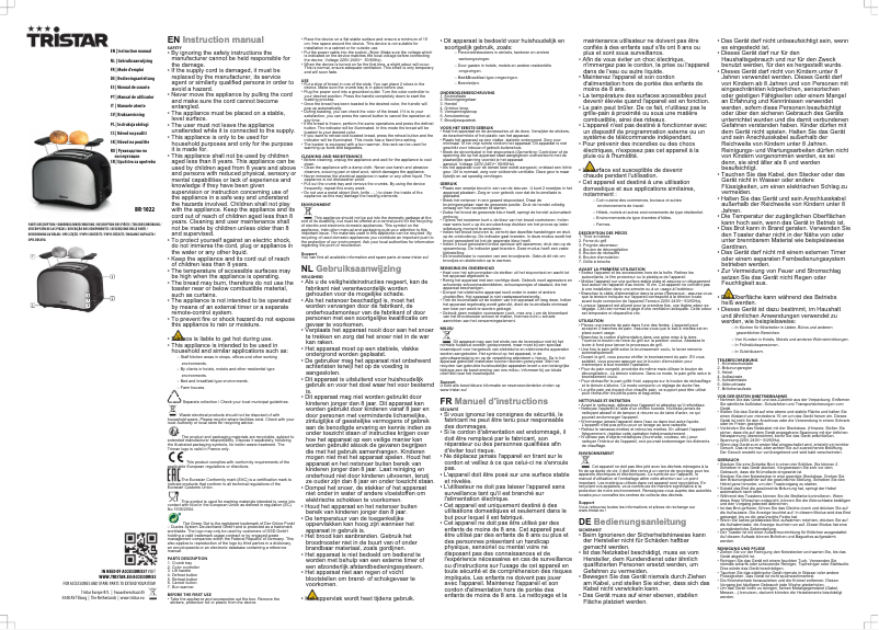 Page 1 de la notice Manuel utilisateur TriStar BR-1022