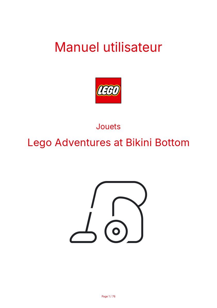 Image de la première page du manuel de l'appareil Adventures at Bikini Bottom