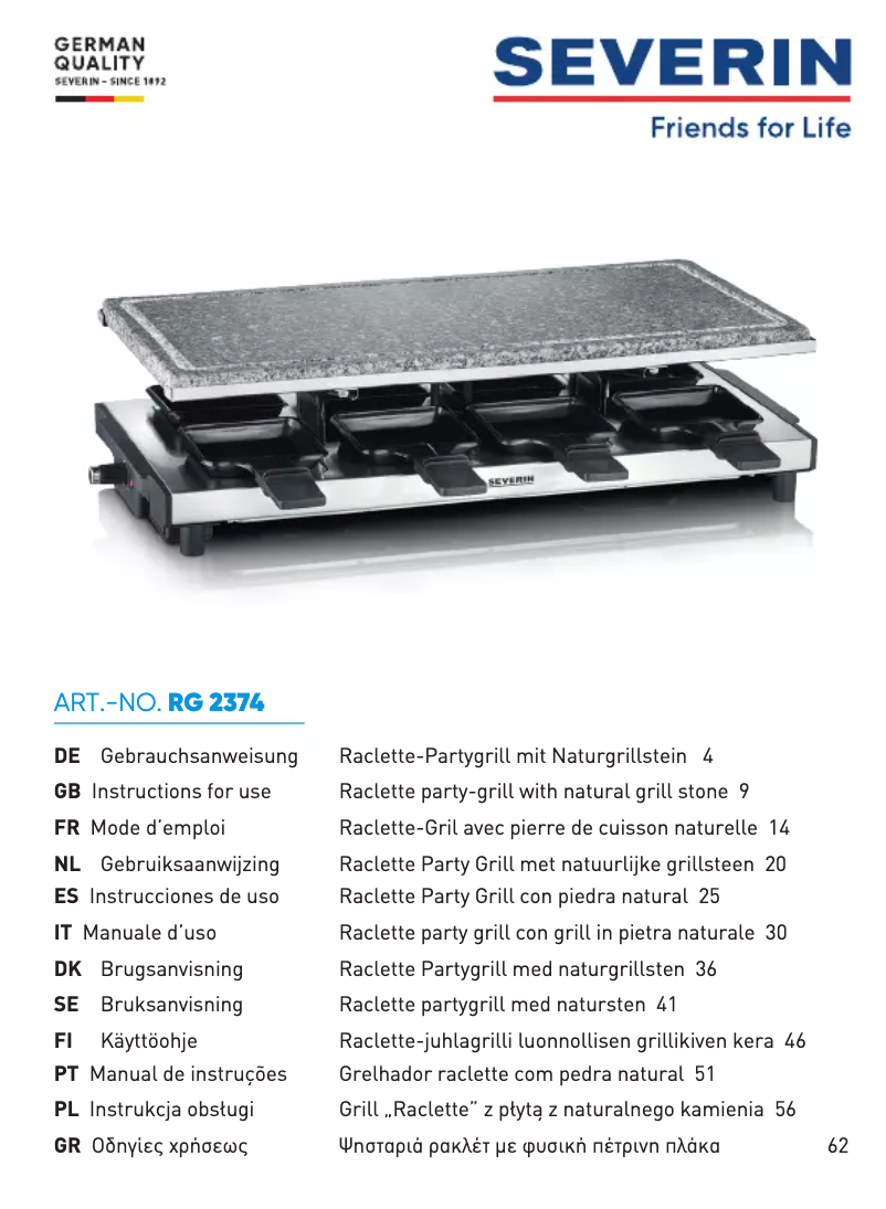 Image de la première page du manuel de l'appareil RG 2374