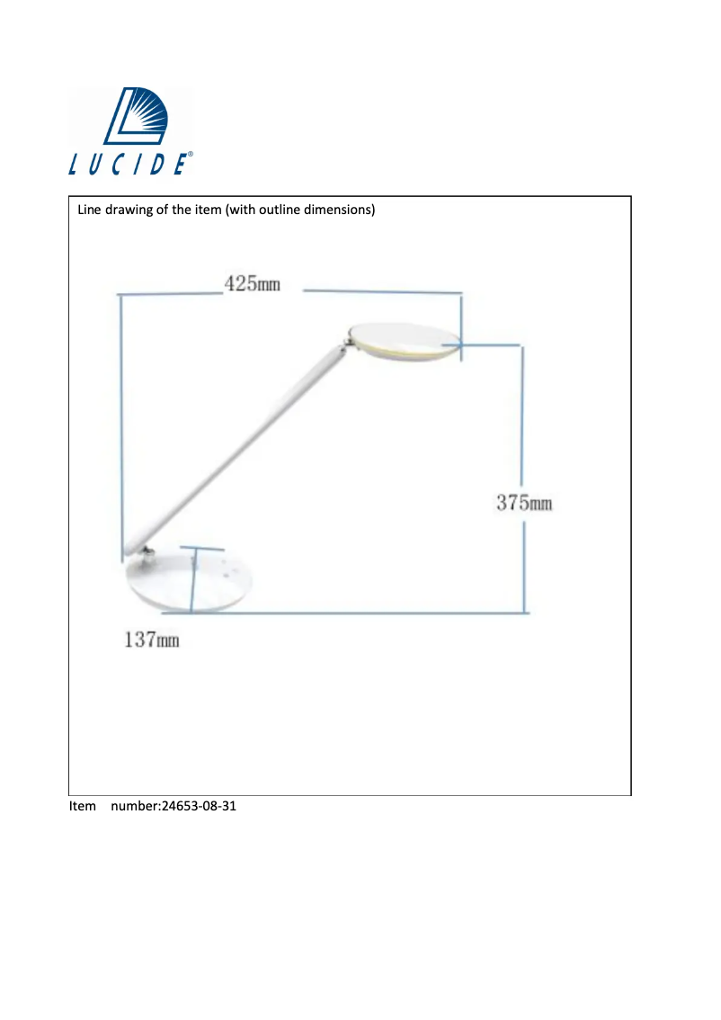 Page n°1 - Manuel utilisateur Lucide Yda 24653/08/31