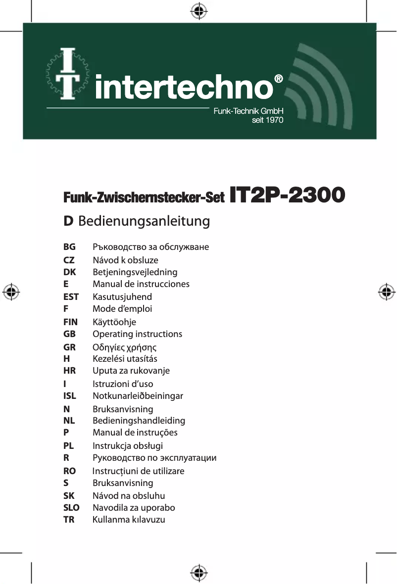 Página 1 del manual Manual de usuario Intertechno IT-K2300