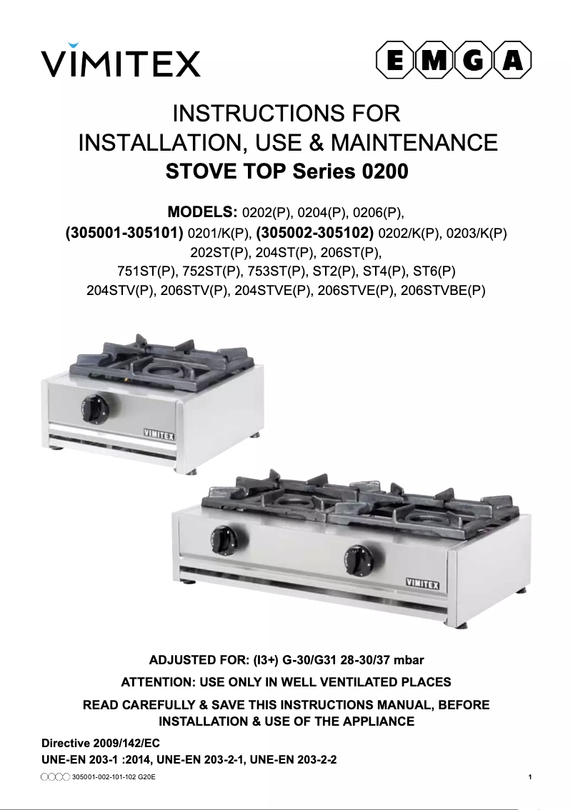 Page n°1 - Manuel utilisateur Vimitex 305002