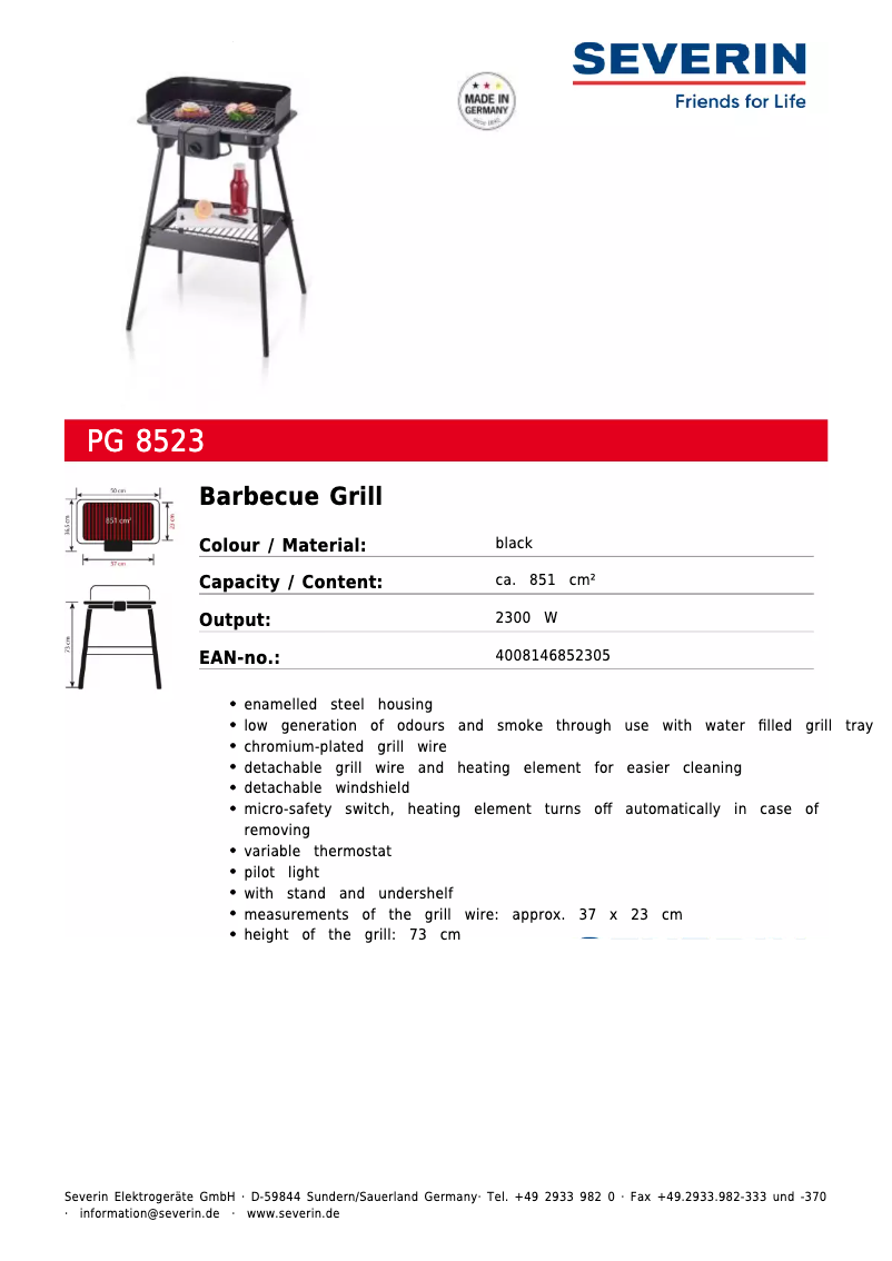 Image de la première page du manuel de l'appareil PG 8523