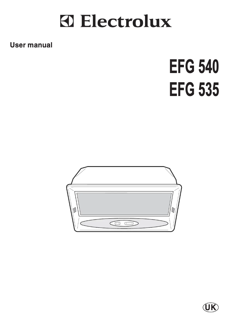 Page n°1 - Manuel utilisateur Westinghouse EFG 540