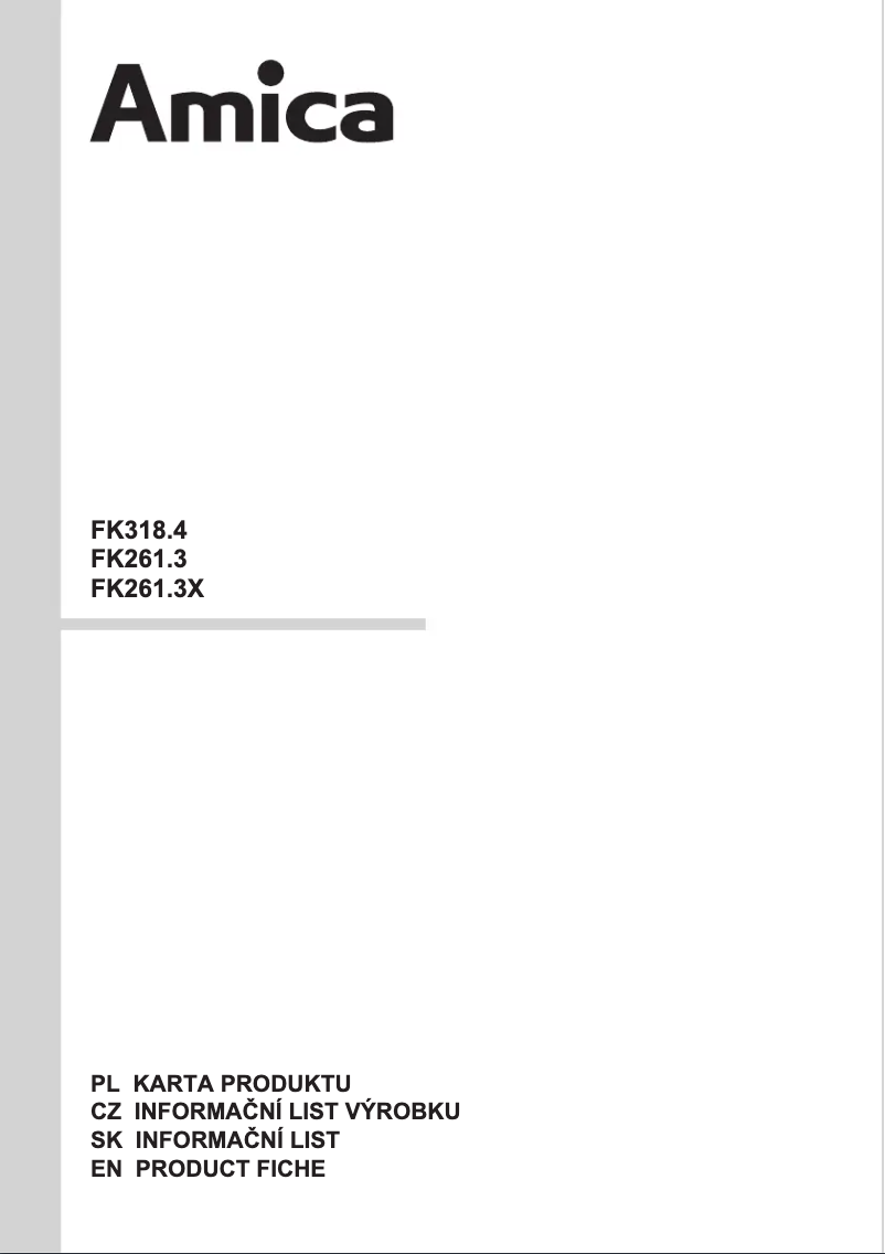 Page n°1 - Fiche technique Amica FK261.3