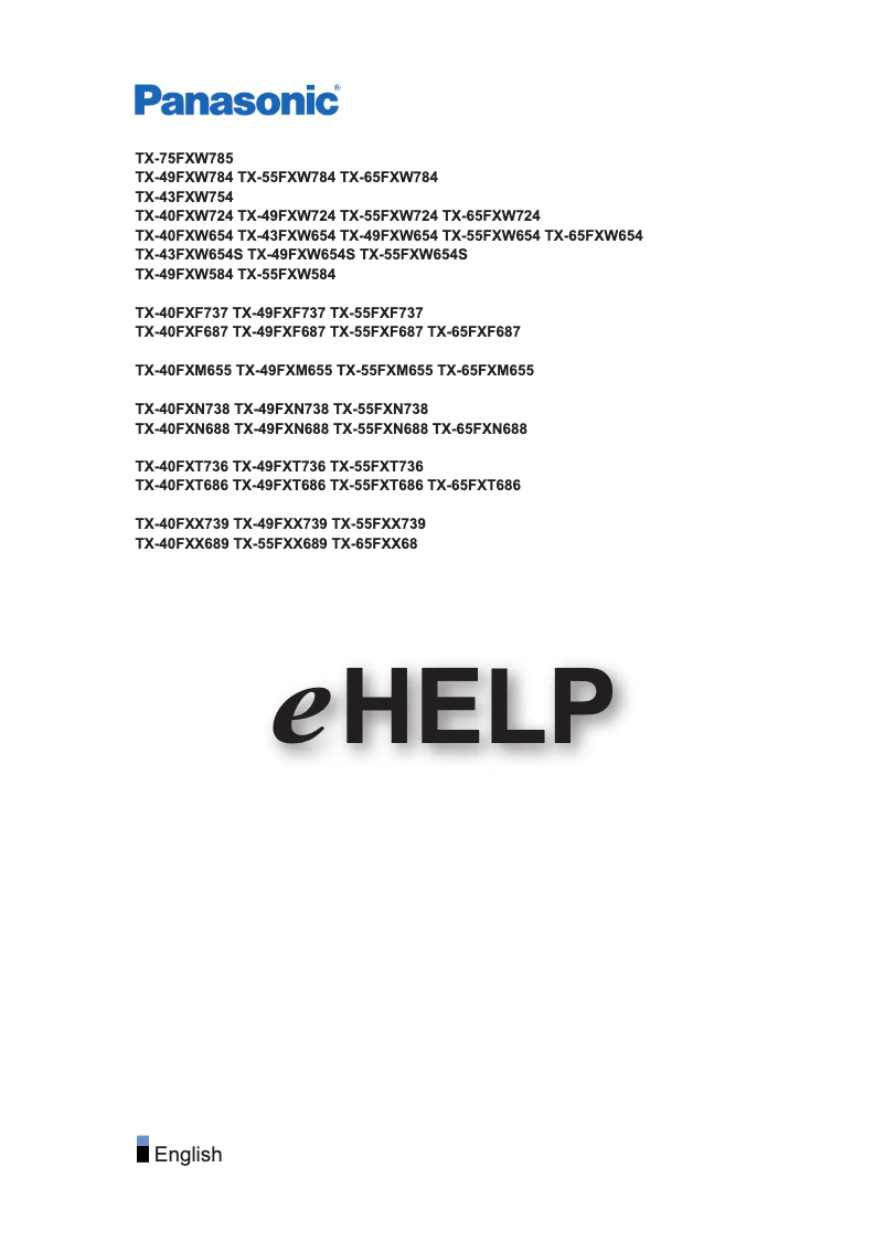 Page 1 de la notice Manuel utilisateur Panasonic TX-40FXT736