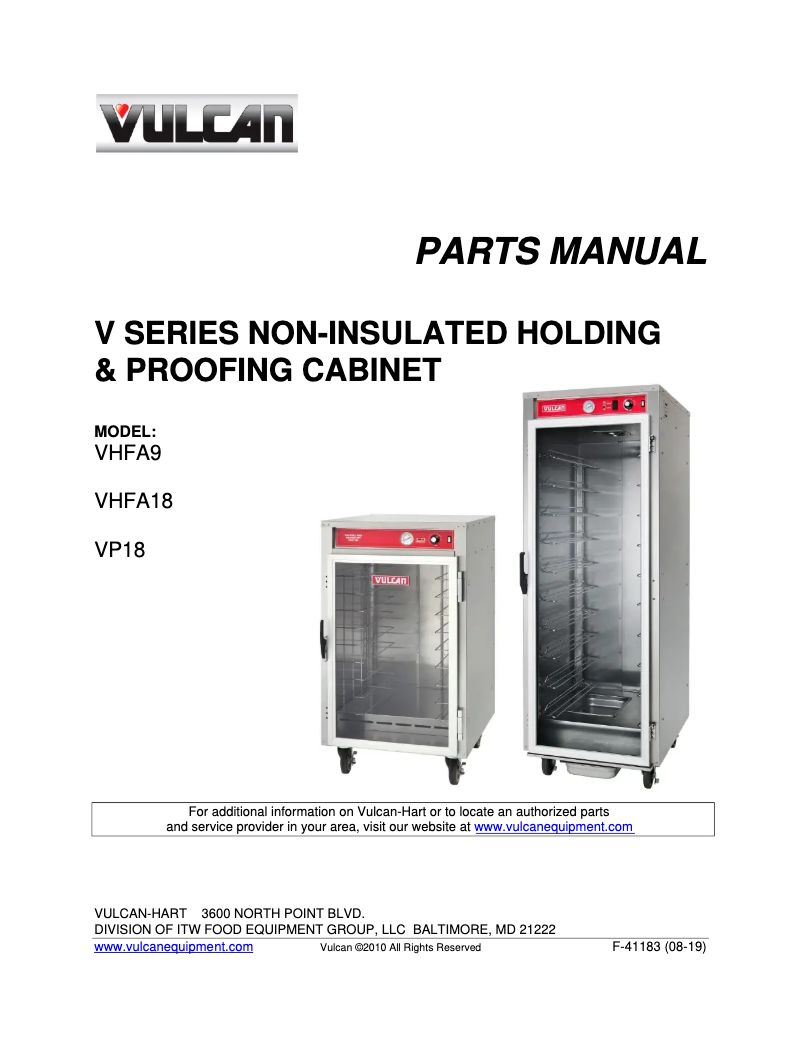 Page 1 de la notice Catalogue Vulcan VHFA9