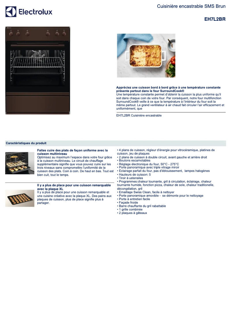 Page n°1 - Fiche technique Electrolux EH7L2BR