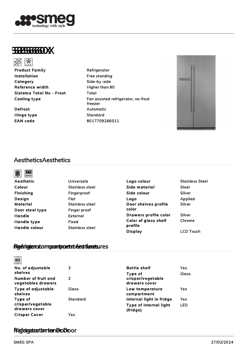 Image de la première page du manuel de l'appareil SBS660X