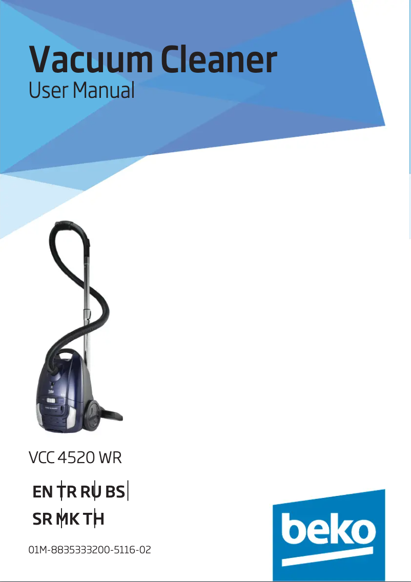 Page n°1 - Manuel utilisateur Beko VCC 4520 WR