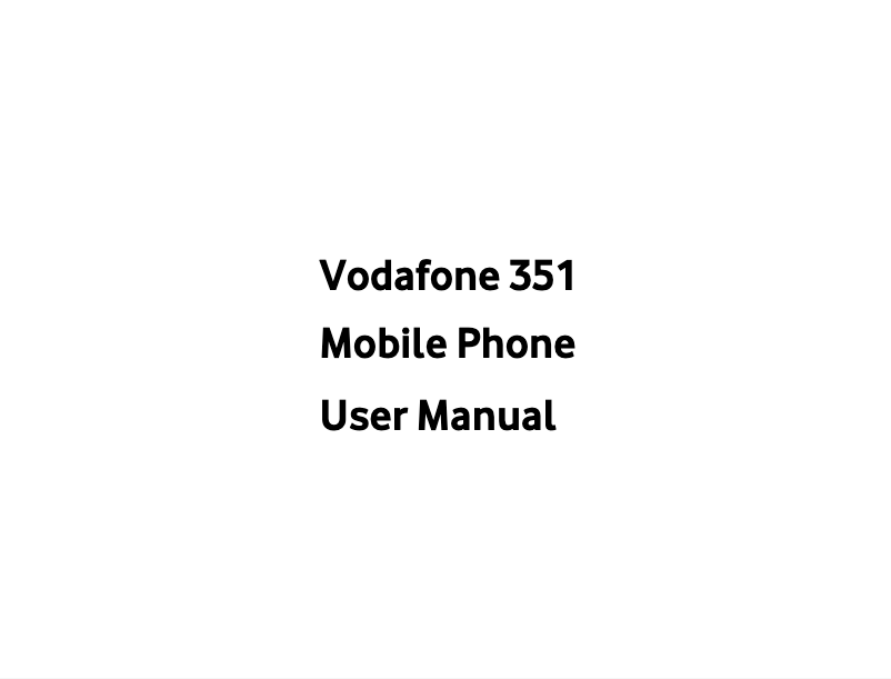 Image de la première page du manuel de l'appareil Vodafone 351