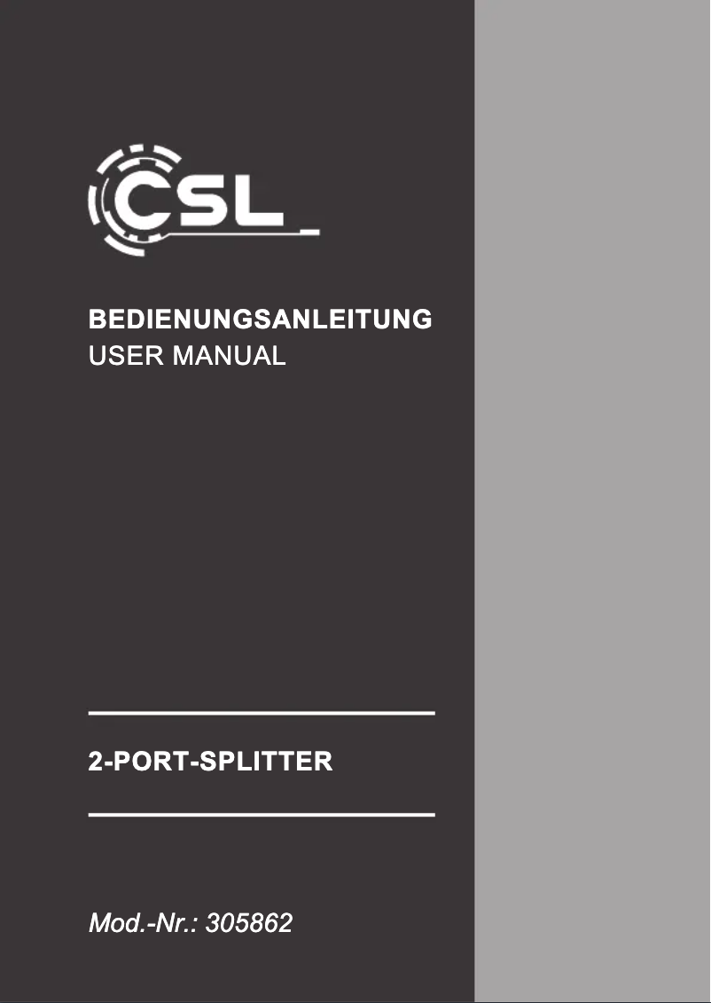 Page n°1 - Manuel utilisateur CSL 305862