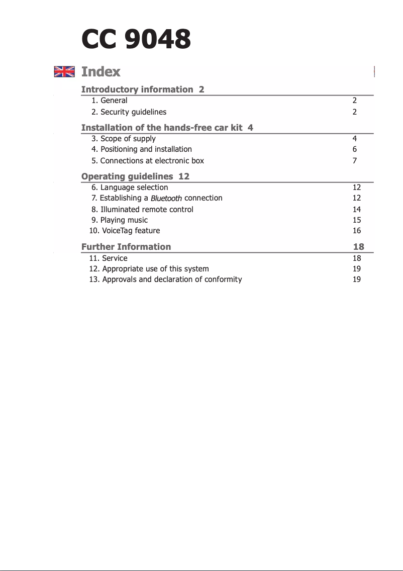 Page 1 de la notice Manuel utilisateur Bury CC 9048