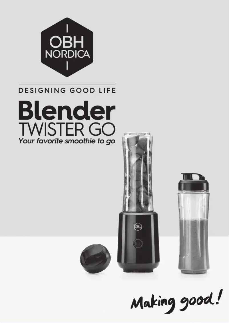 Page 1 de la notice Manuel utilisateur OBH Nordica Blender Twister Go 7744
