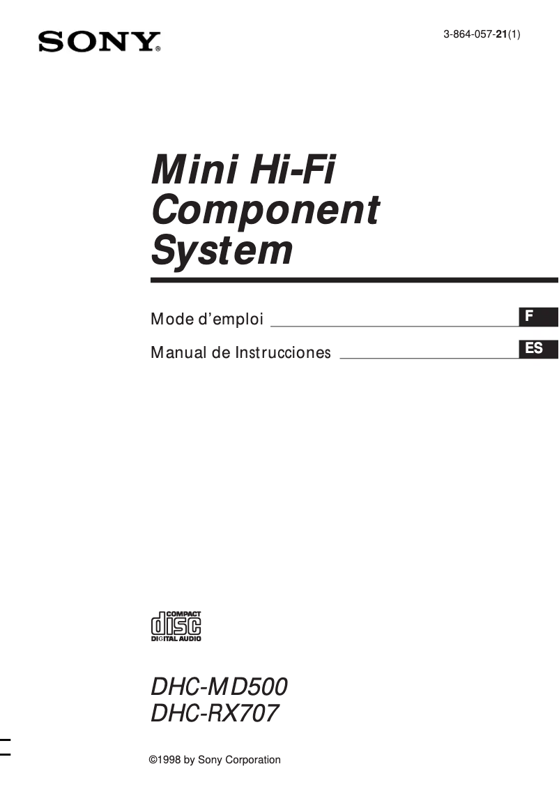 Image de la première page du manuel de l'appareil DHC-RX707