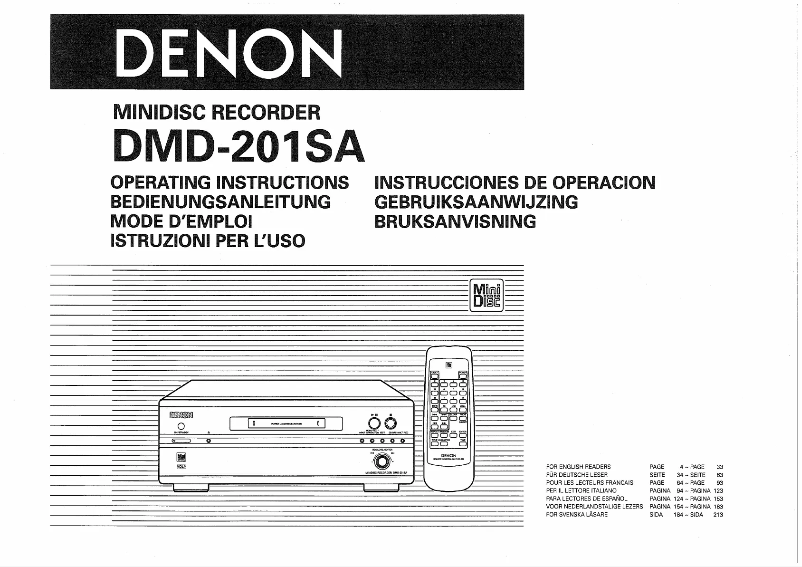 Página 1 del manual Manual de usuario Denon DMD-201SA