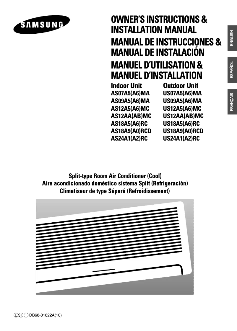 Page 1 de la notice Manuel utilisateur Samsung US12ABMC