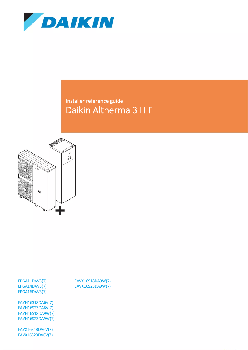 Page n°1 - Guide d'installation Daikin EAVH16S23DA9W