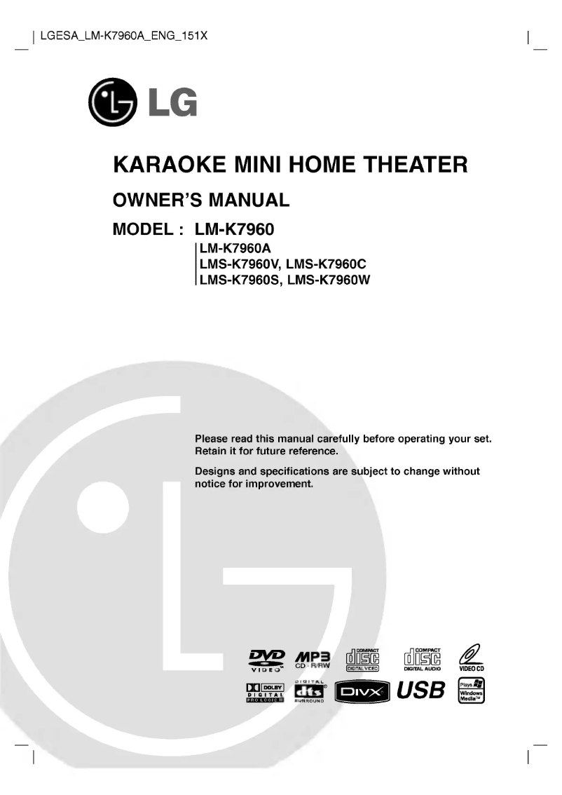 Page 1 de la notice Manuel utilisateur LG LM-K7960A