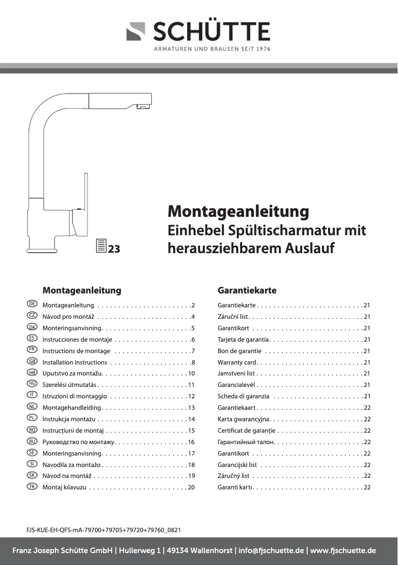 Página 1 del manual Manual de usuario Schütte London