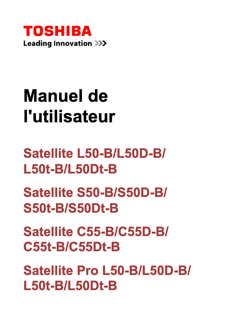 Page n°1 - Manuel utilisateur Toshiba Satellite L50-B