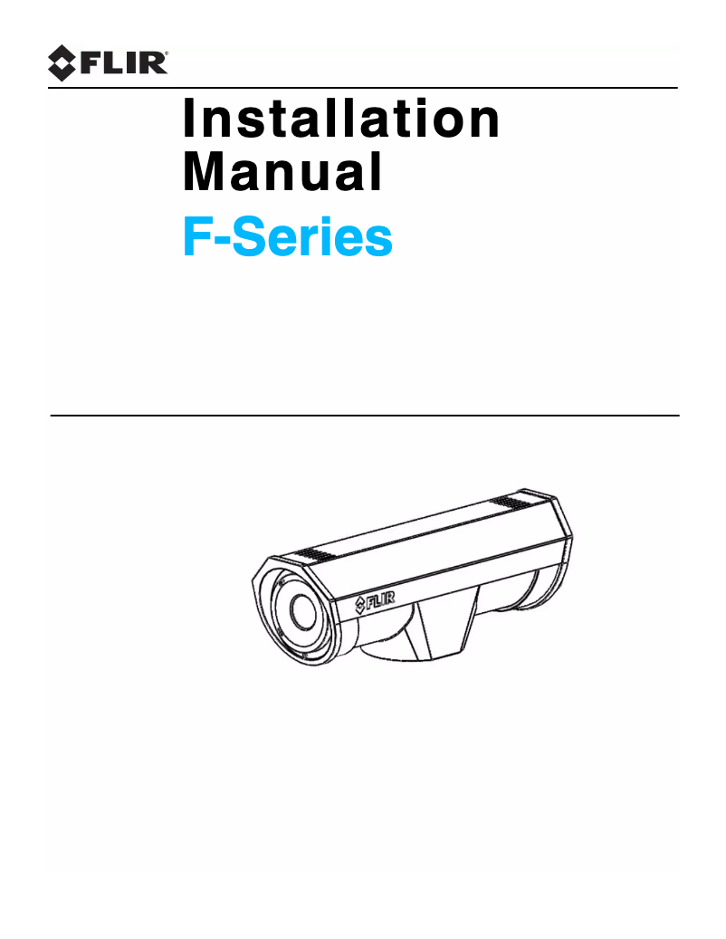 Page n°1 - Manuel utilisateur FLIR F-307