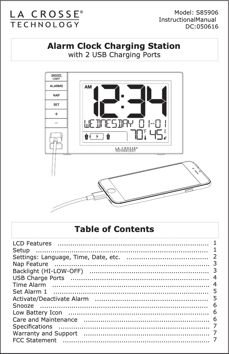 Page n°1 - Manuel utilisateur La Crosse Technology S85906