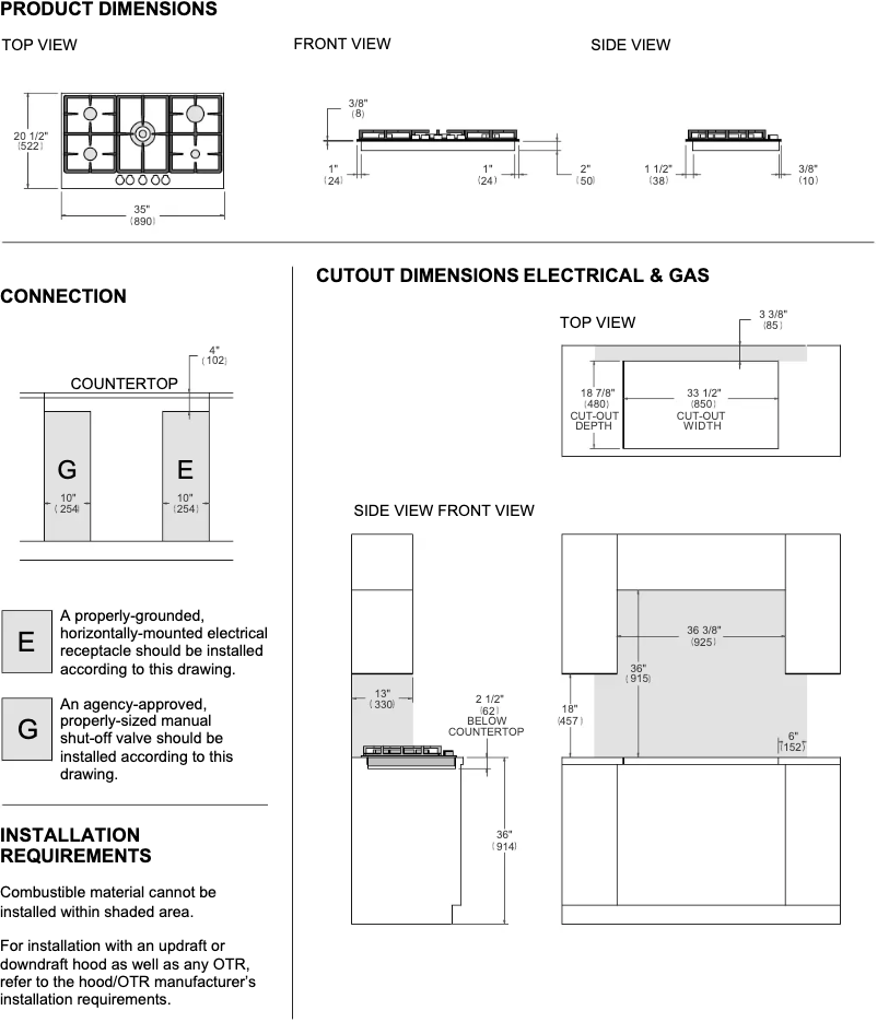 Page 1 de la notice Instructions / montage Bertazzoni PROF365CTXV