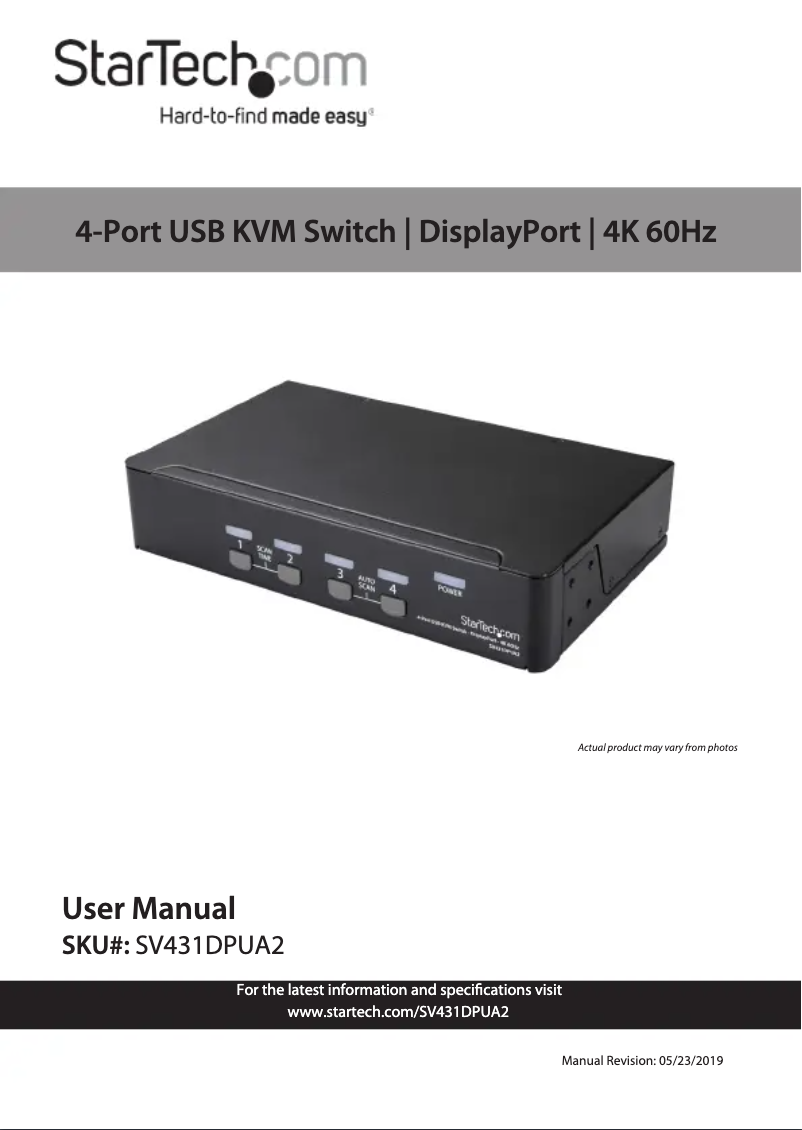 Page n°1 - Manuel utilisateur StarTech.com SV431DPUA2