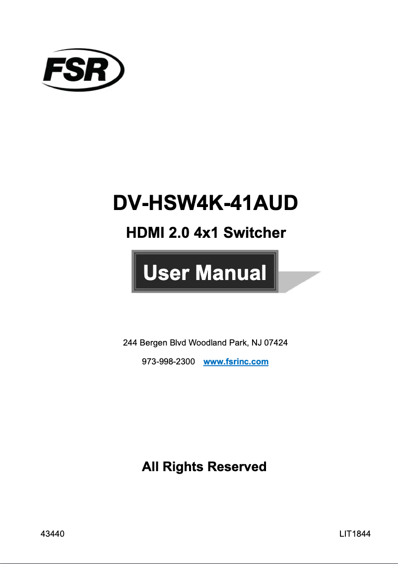 Image de la première page du manuel de l'appareil DV-HSW4K-41AUD