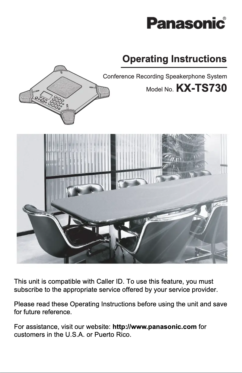 Image de la première page du manuel de l'appareil KX-TS730S