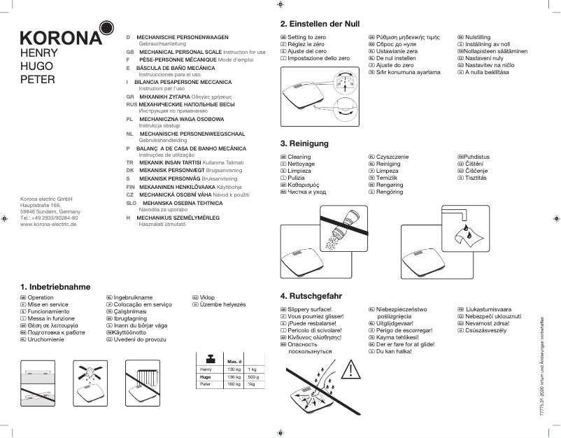 Page 1 de la notice Manuel utilisateur Korona Peter 77775