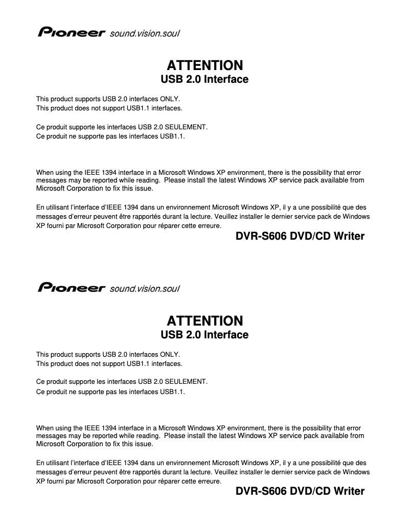 Page n°1 - Mode d'emploi Pioneer DVR-S606