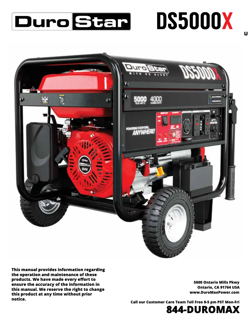 Page 1 de la notice Manuel utilisateur DuroStar DS5000X