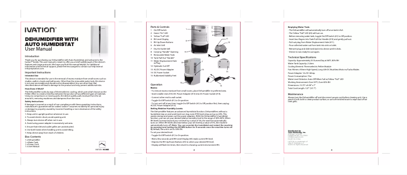 Page 1 de la notice Manuel utilisateur Ivation IVADM45