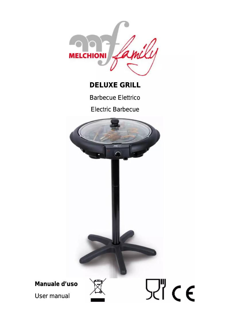 Page 1 de la notice Manuel utilisateur Melchioni Deluxe Grill