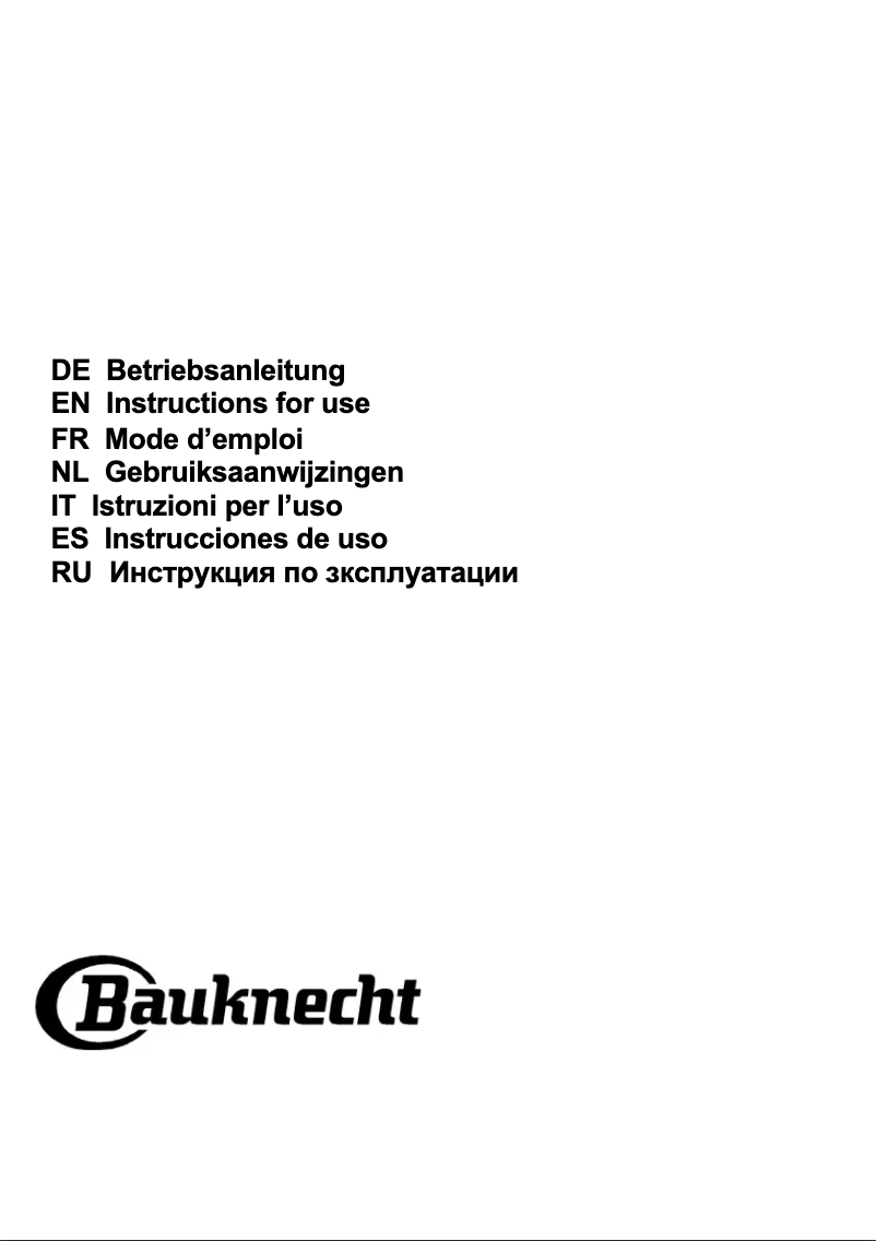 Page 1 de la notice Manuel utilisateur Bauknecht DBHBS 92 LTI X